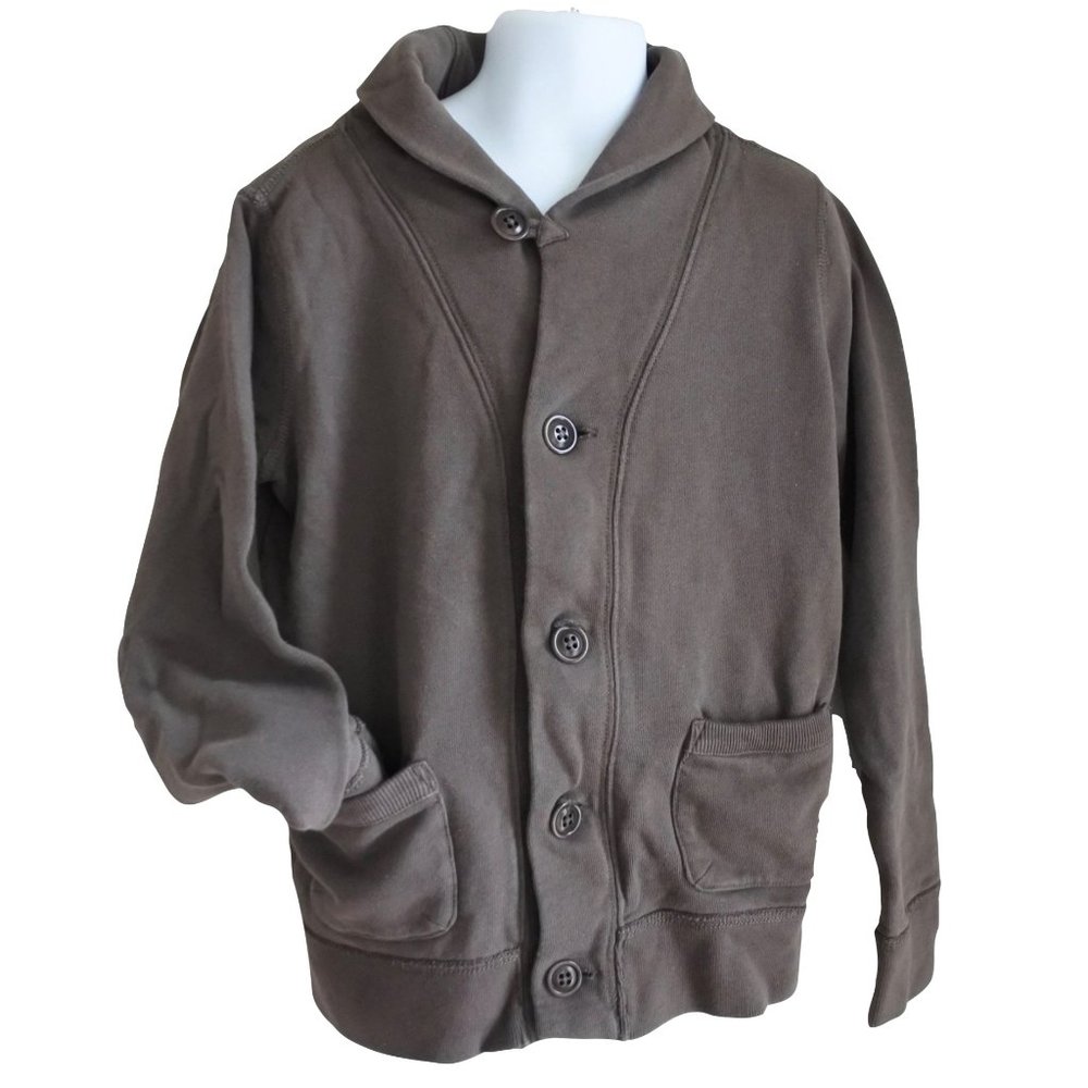 CREWCUTS brown jersey cardigan shawl collar size 8